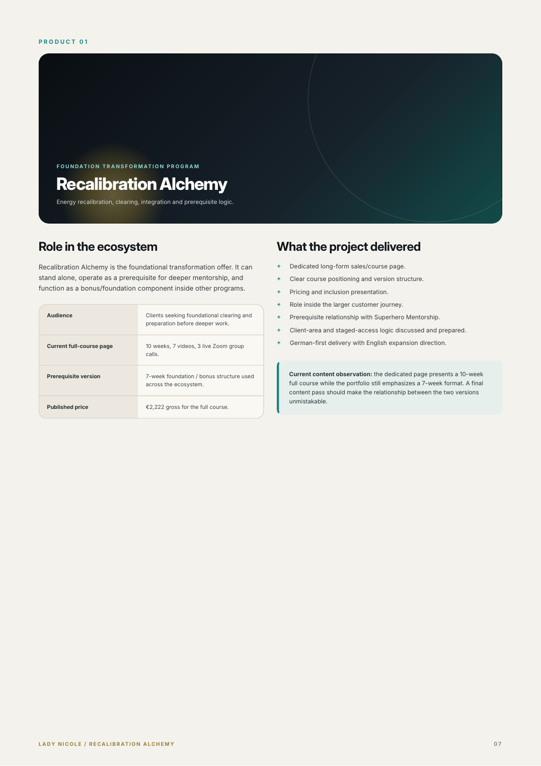 Recalibration Alchemy